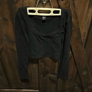 Black SHEIN Long-Sleeved Crop Top, Size XS